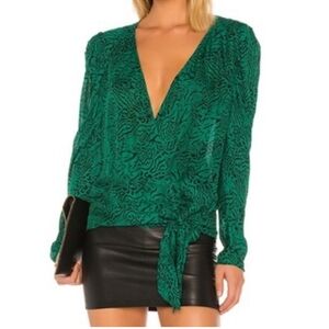 Parker Arya Emerald Silk Blouse